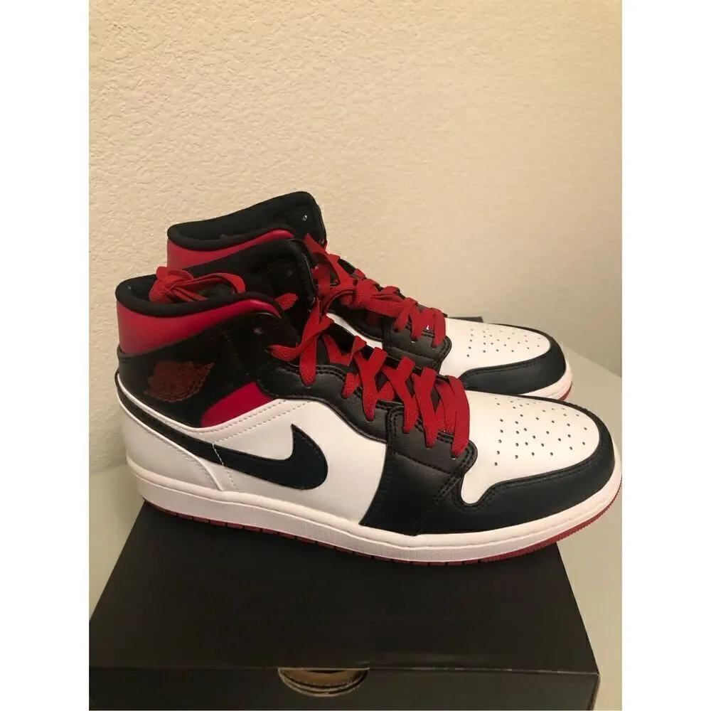 Jordan 1 Mid Black/ Gym Red Men’s Size 11